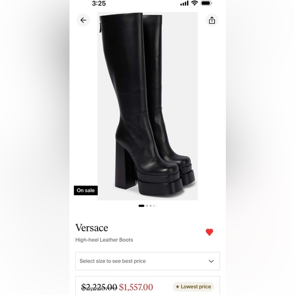 Versace Collection Leather Knee-High Boots - Picture 6 of 8